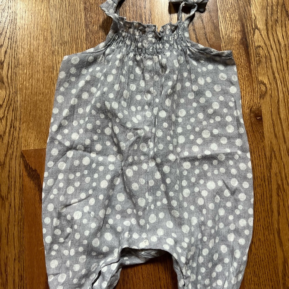Pippa & Julie Gray Polka Dot Kids Romper